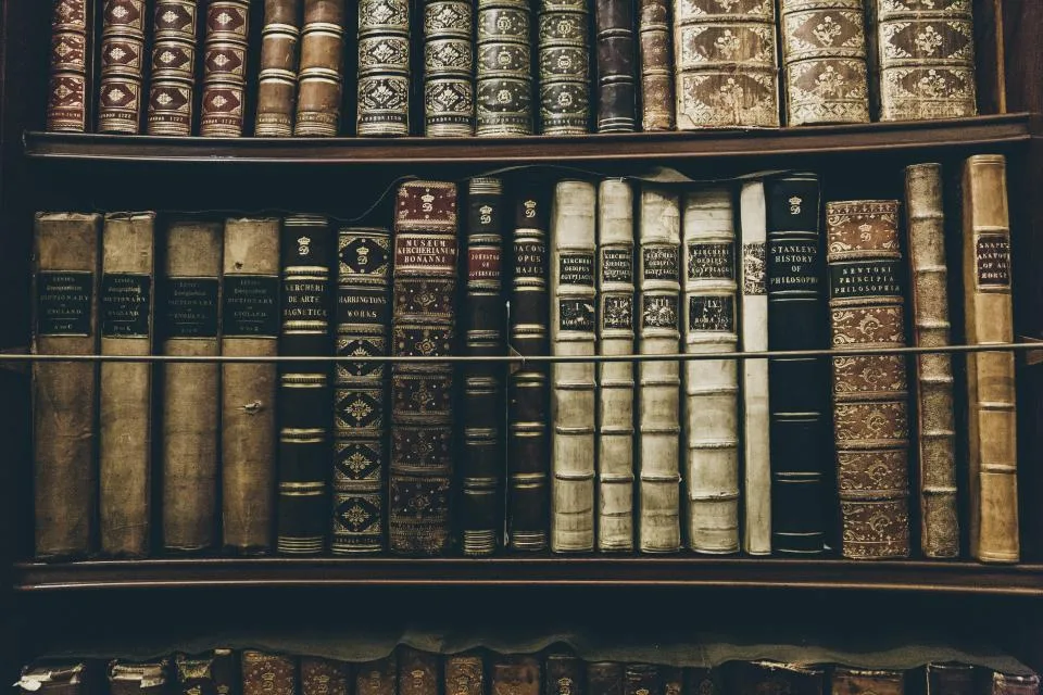 Estantes de biblioteca repletas de livros